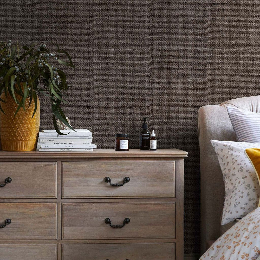 118319 - Linen Weave Wallpaper - Coco - Next
