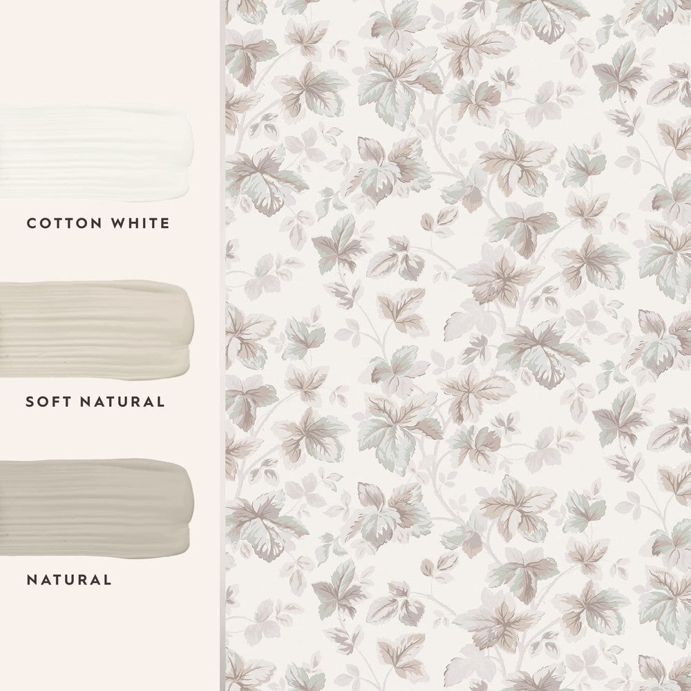 118481 - Autumn Leaves Wallpaper - Natural - Laura Ashley