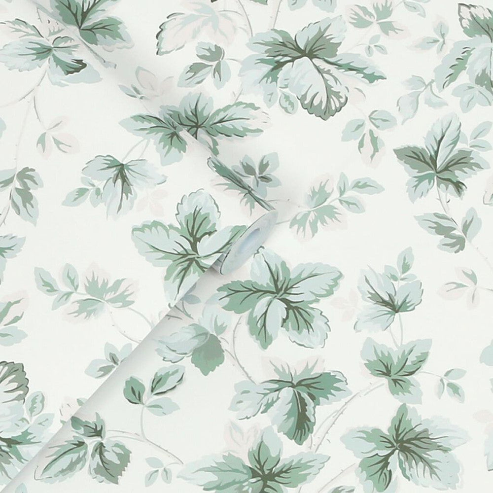 118482 - Autumn Leaves Wallpaper - Sage Green - Laura Ashley