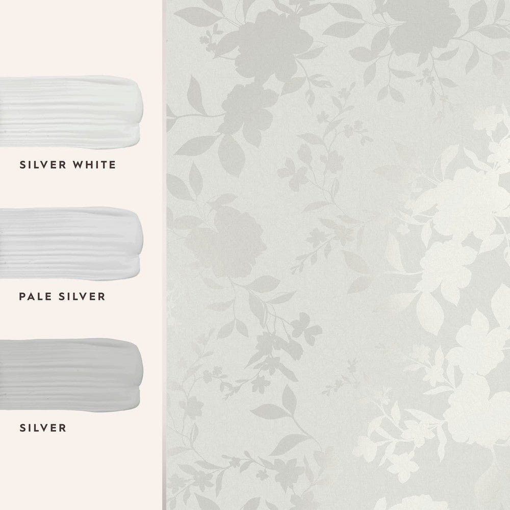 118485 - Westbourne Wallpaper - Silver - Laura Ashley