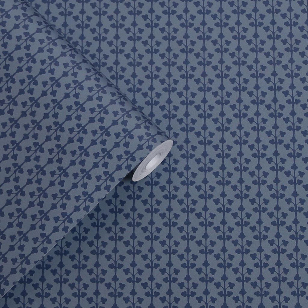 118487 - Seaham Wallpaper - Midnight Blue - Laura Ashley