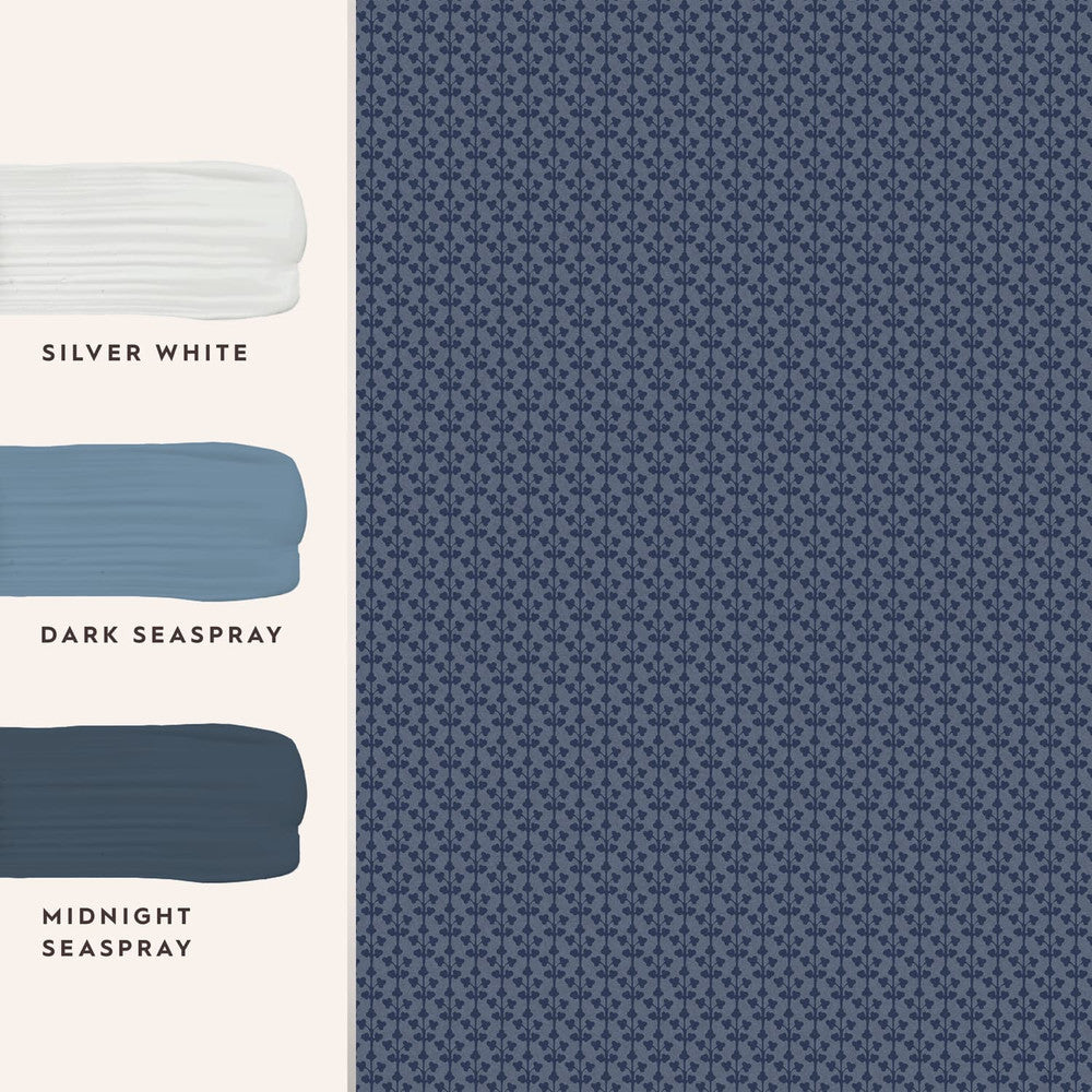 118487 - Seaham Wallpaper - Midnight Blue - Laura Ashley