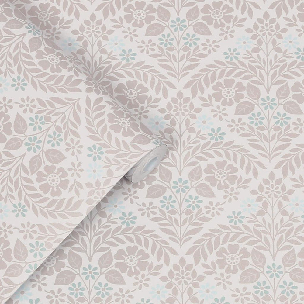 118490 - Margam Wallpaper - Dove Grey - Laura Ashley