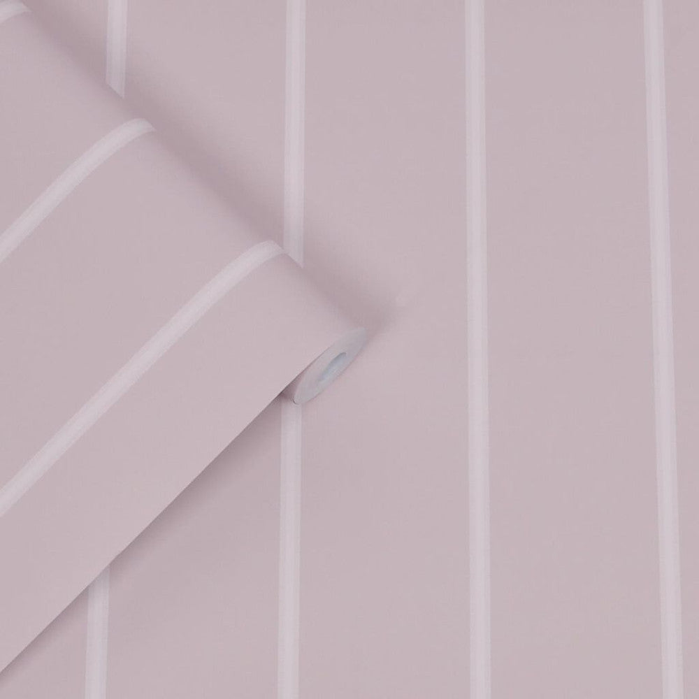118491 - Saltram Stripe Wallpaper - Pale Amethyst - Laura Ashley
