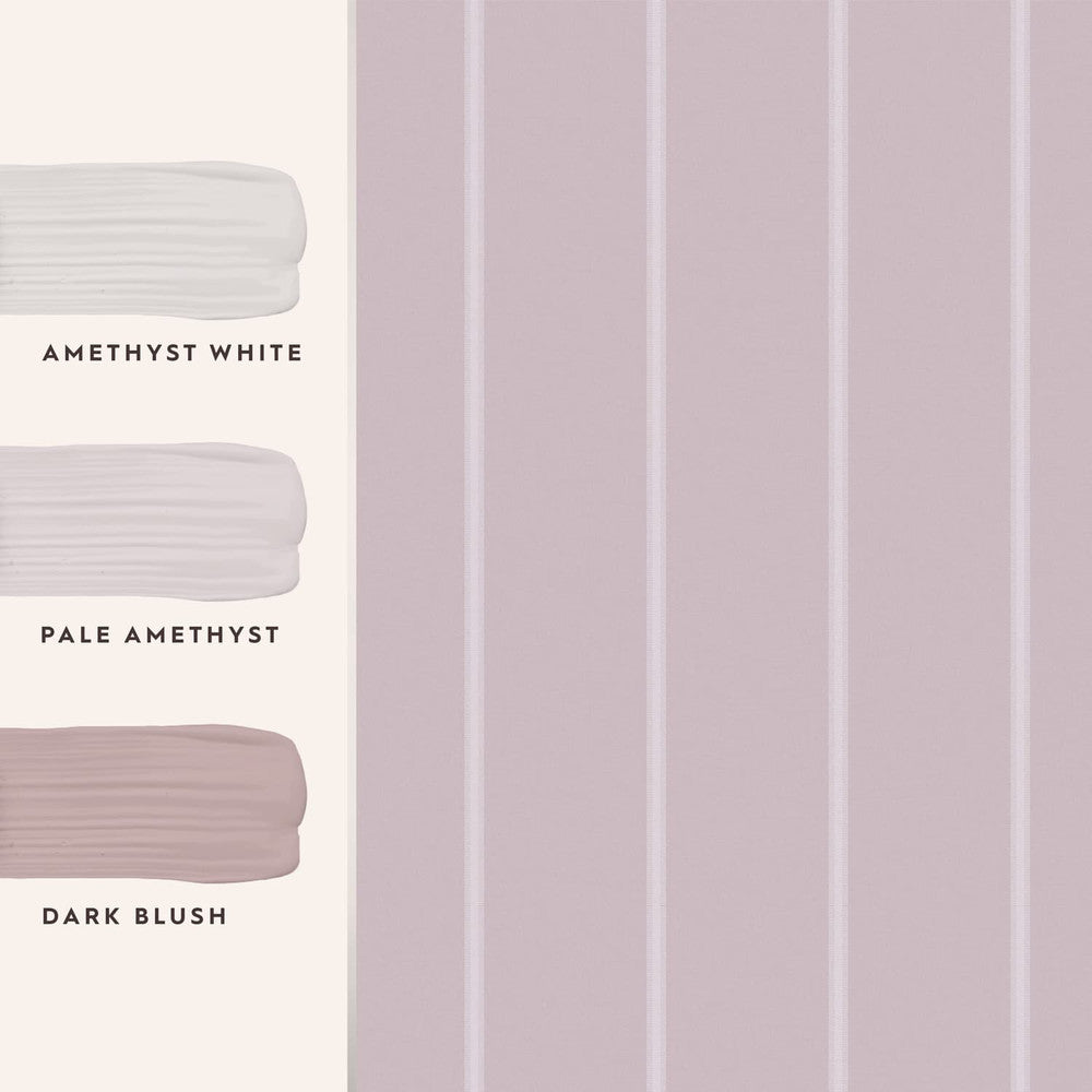 118491 - Saltram Stripe Wallpaper - Pale Amethyst - Laura Ashley