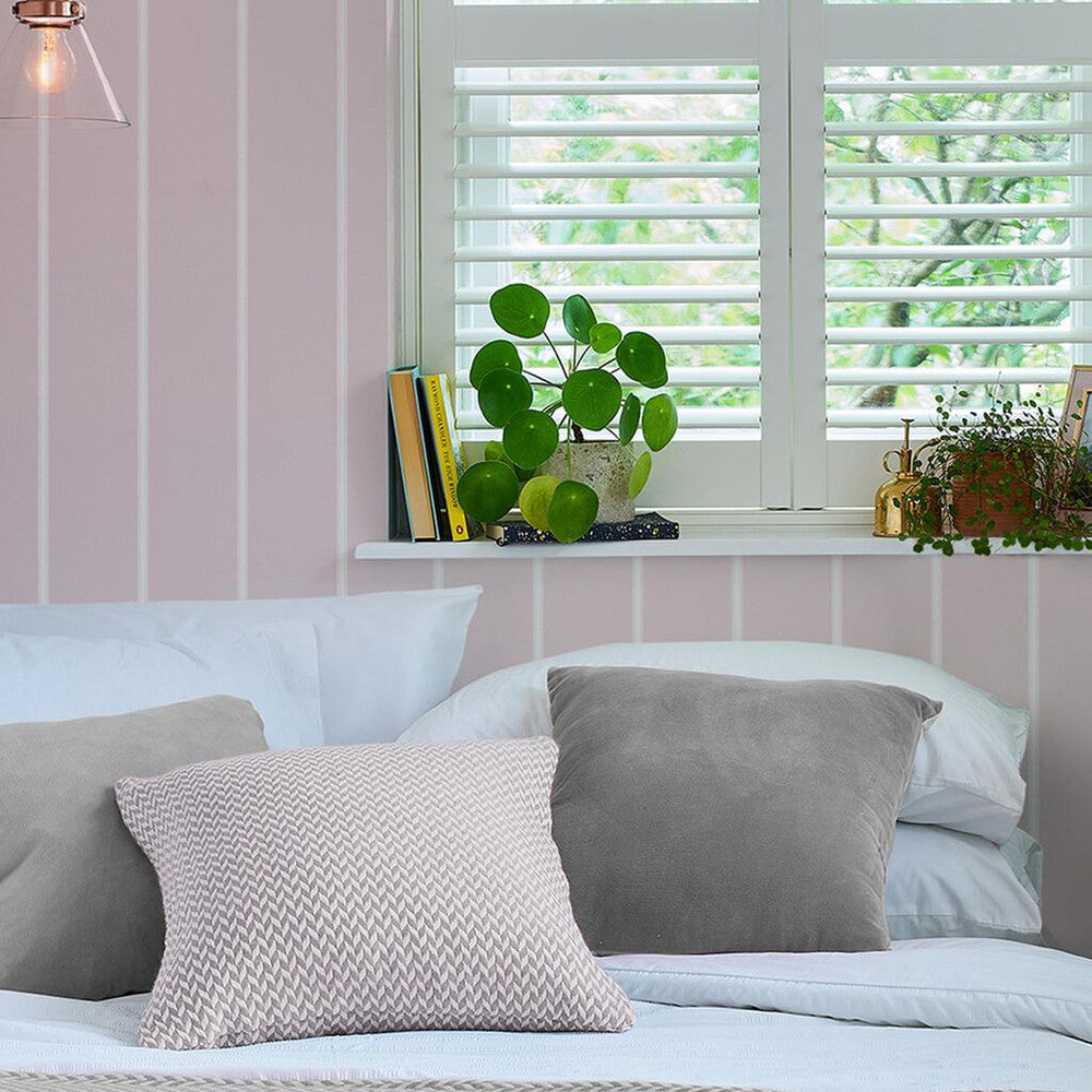 118491 - Saltram Stripe Wallpaper - Pale Amethyst - Laura Ashley