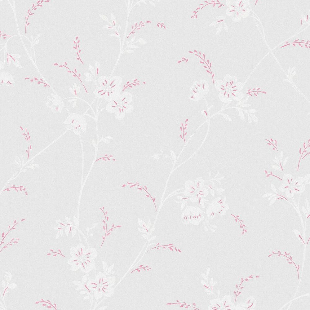 118493 - Eva Floral Wallpaper - Sugared Grey - Laura Ashley