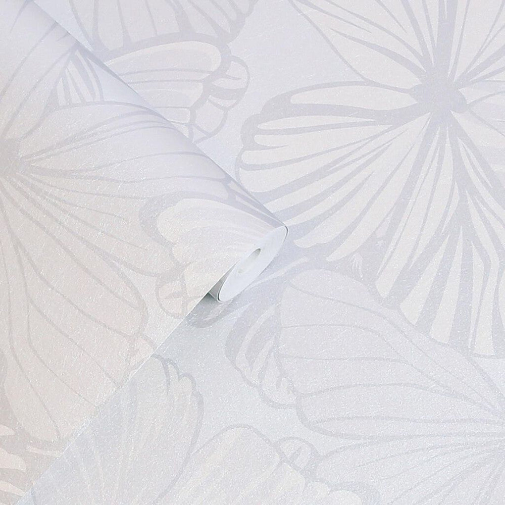 118496 - Butterfly Garden Wallpaper - Sugared Grey - Laura Ashley