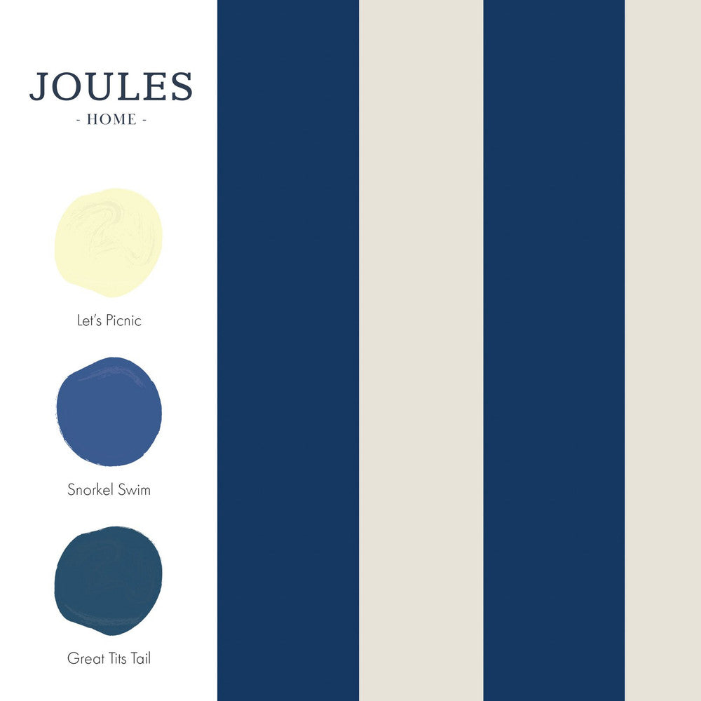 118550 - Harborough Stripe Wallpaper - Coast Blue - Joules