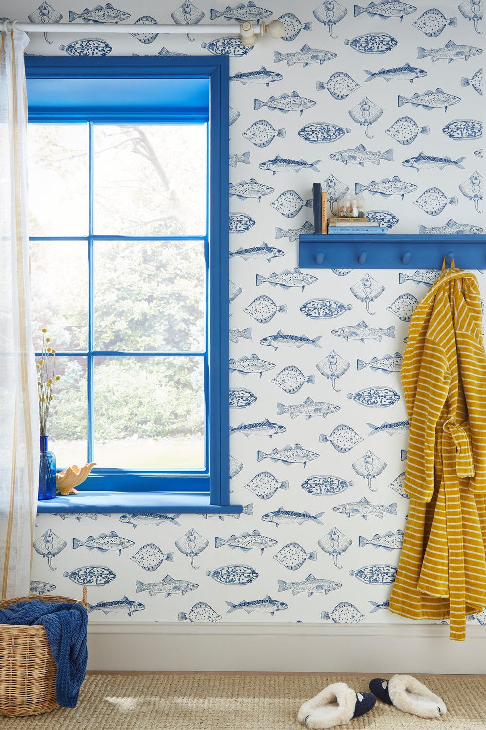 118554 - Name The Plaice Wallpaper - Coast Blue - Joules