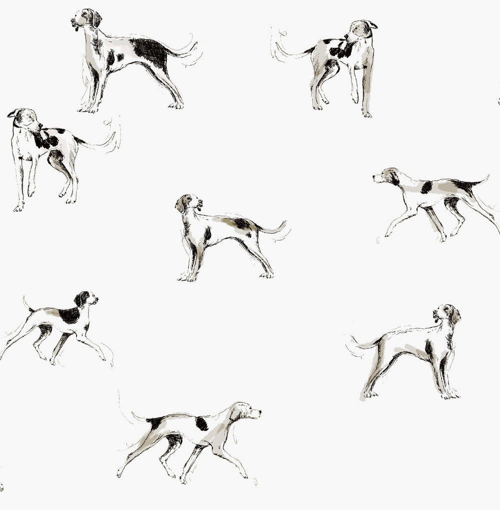 118559 - Sketchy Dogs Wallpaper - Cream - Joules