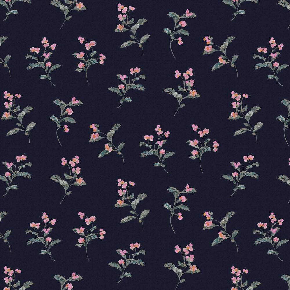 118564 - Swanton Floral Wallpaper - Midnight Navy - Joules