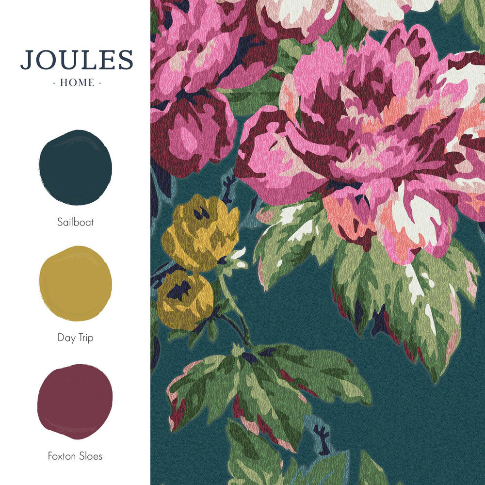 118571 - Invite Floral Wallpaper - Peacock - Joules