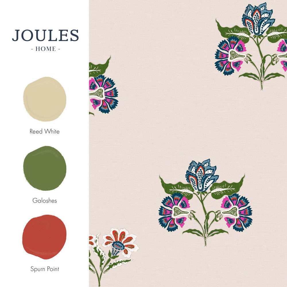 118574 - Indienne Block Print Dawn Wallpaper - Grey - Joules