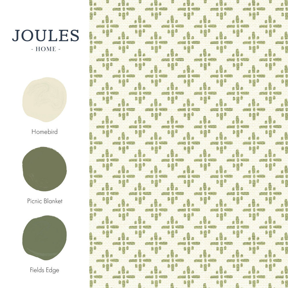 118580 - Beckett Star Wallpaper - Olive Green - Joules