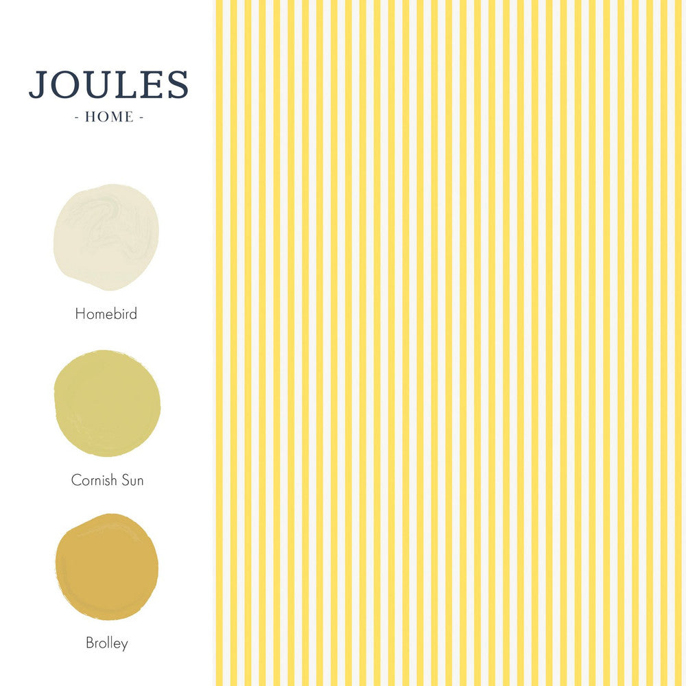 118584 - Country Critters Ticking Stripe Wallpaper - Lemon - Joules