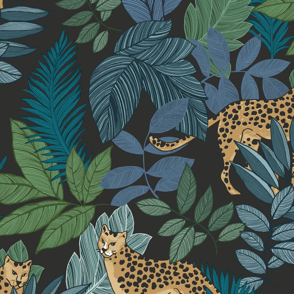 118610 - Cheetin Wallpaper - Blue - Envy
