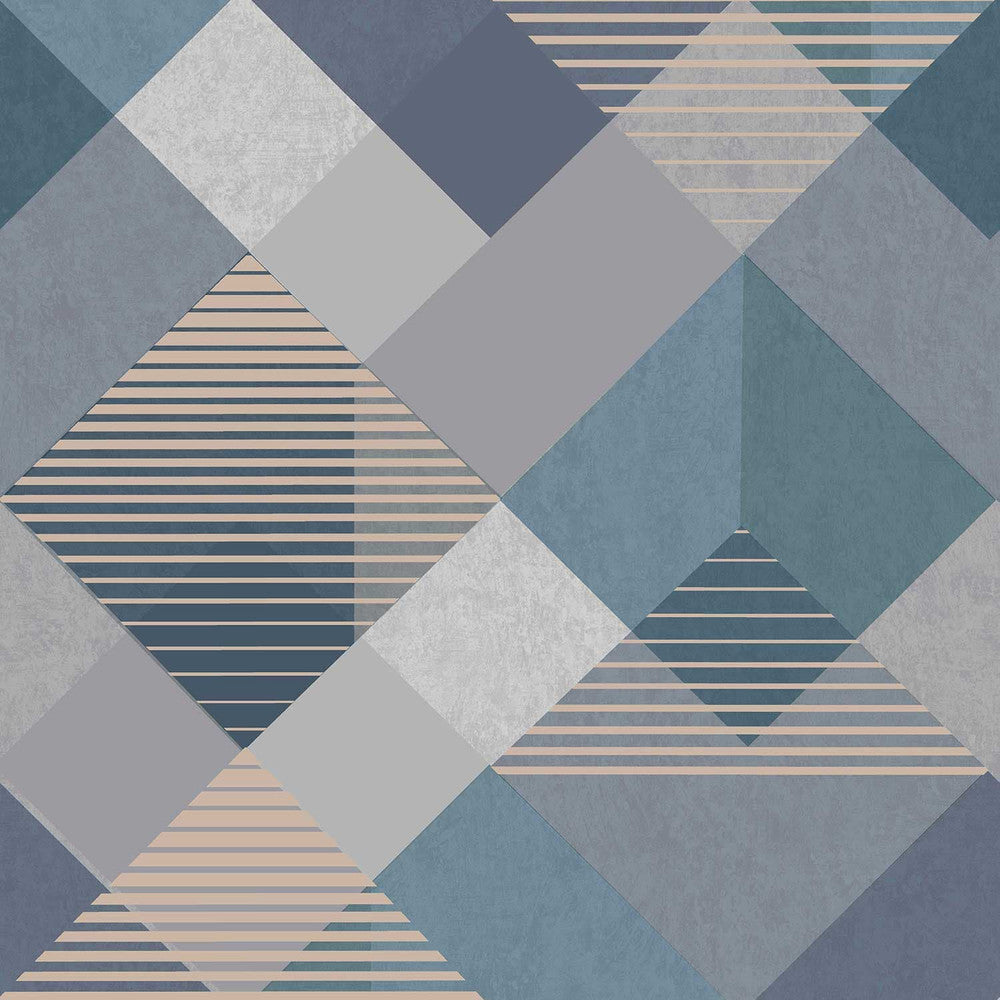 118707 - Kaleidoscope Wallpaper - Denim - Superfresco Easy