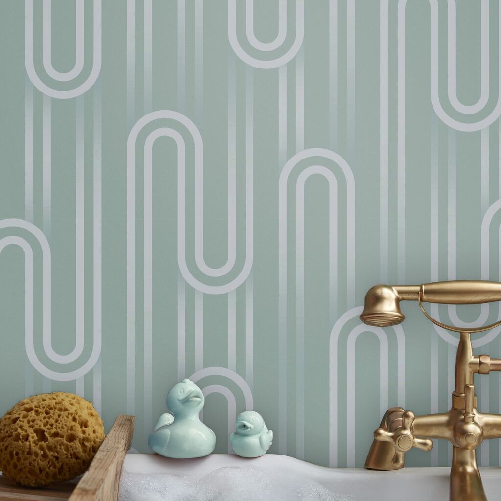 118730 - Ups n Downs Wallpaper - Pistachio - Envy