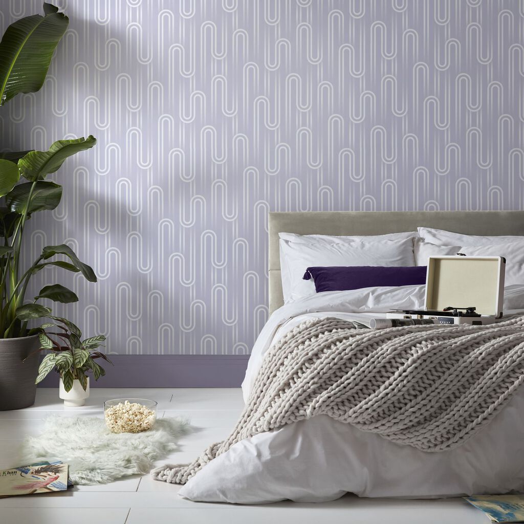 118731 - Ups n Downs Wallpaper - Lavender - Envy