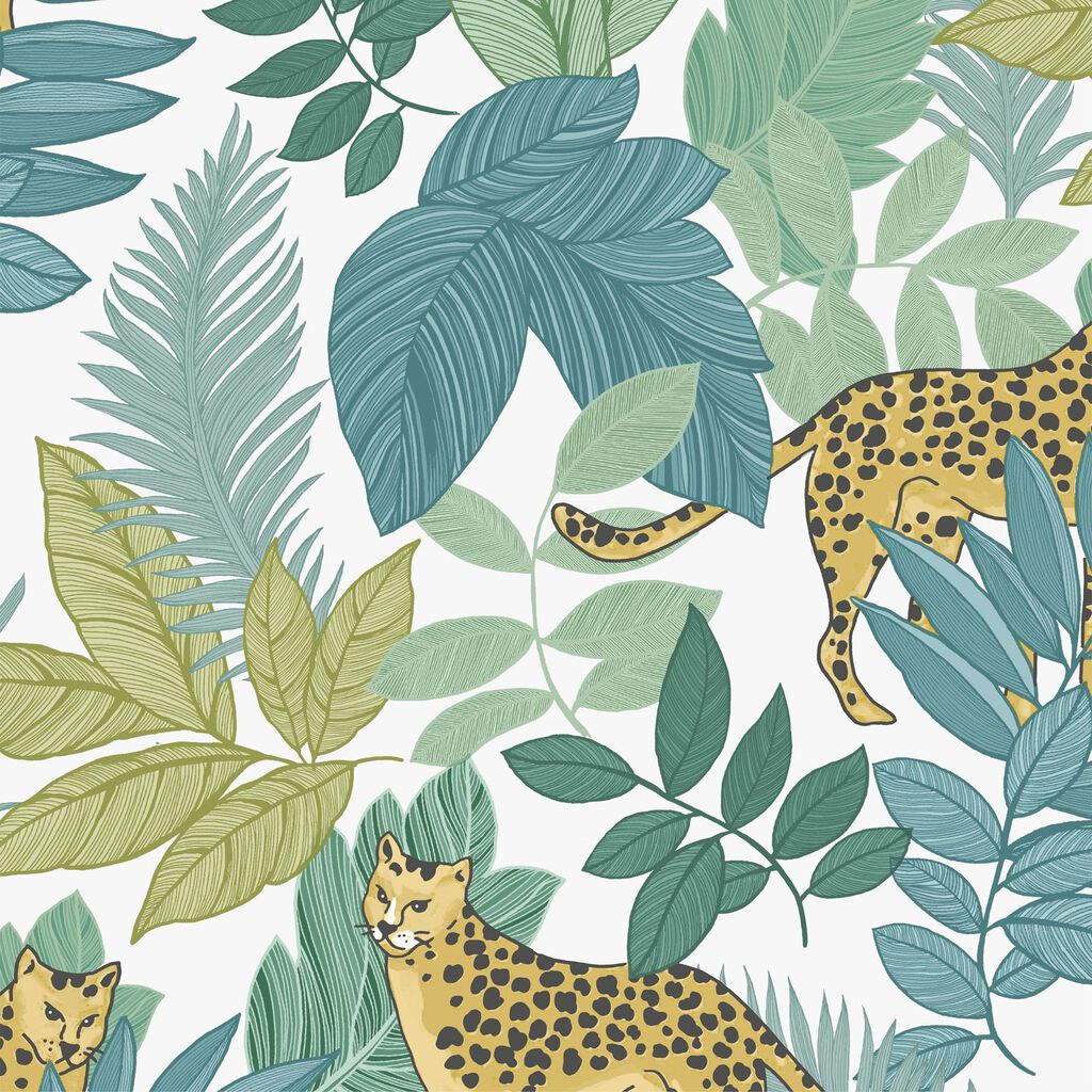 118733 - Cheetin Wallpaper - Green - Envy