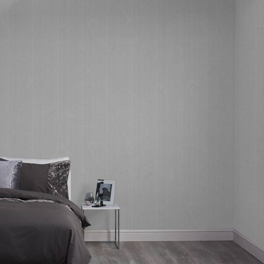 119563 - Glitter Stria Wallpaper - Silver - Superfresco Easy