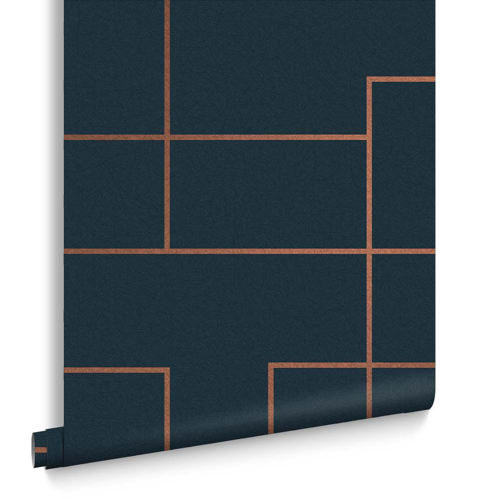 119691 - Primo Wallpaper - Navy - Graham & Brown