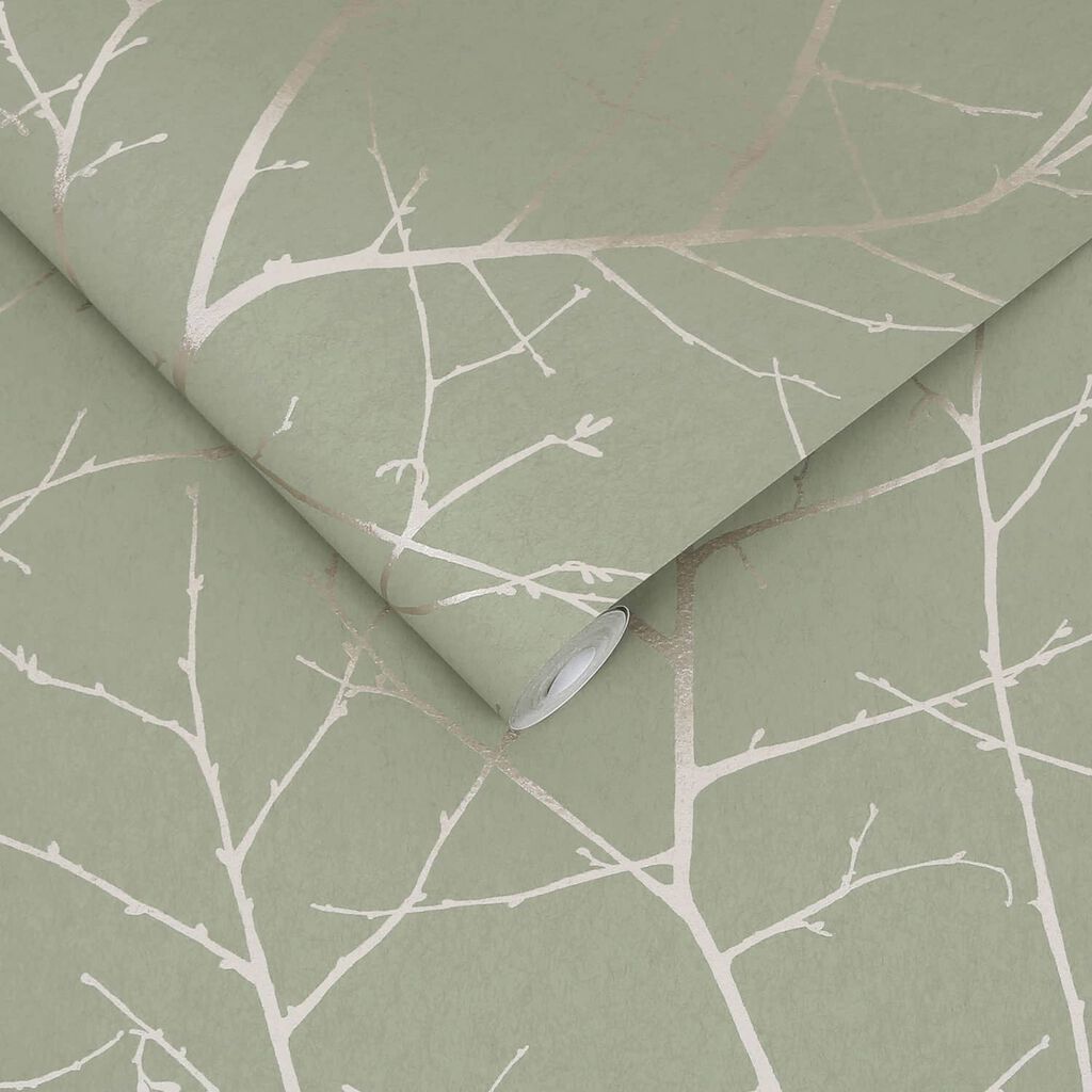 119797 - Boreas Wallpaper - Sage - Graham & Brown