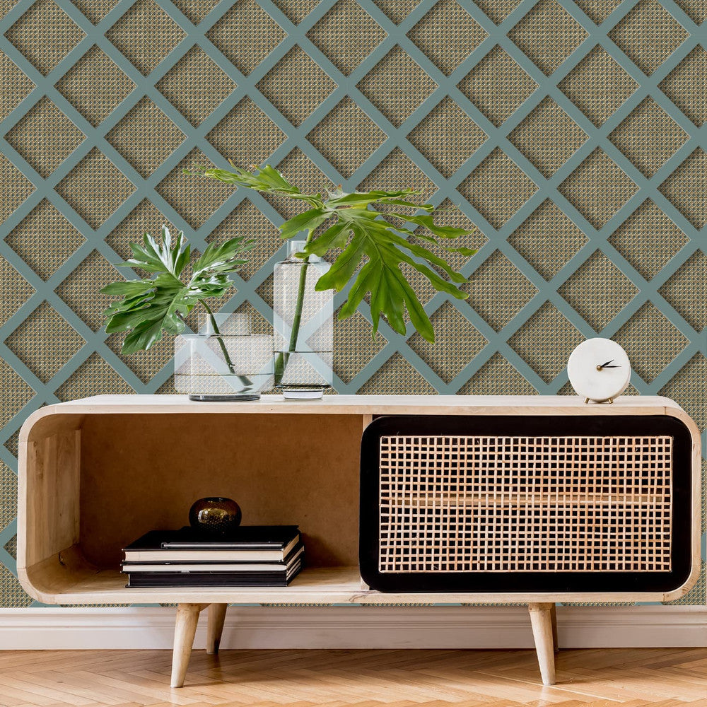 119805 - Ocean Panel Rattan Wallpaper - Natural - Superfresco Easy