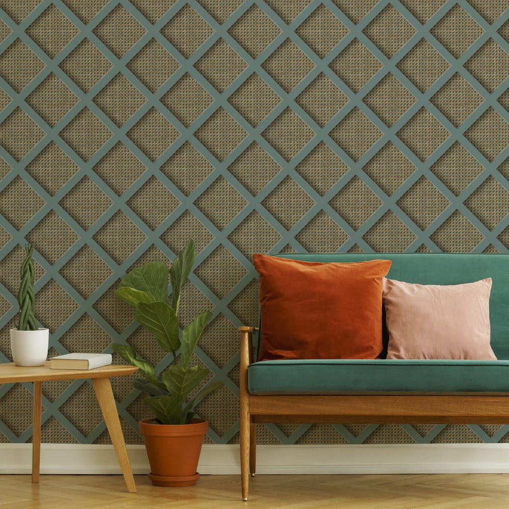 119805 - Ocean Panel Rattan Wallpaper - Natural - Superfresco Easy