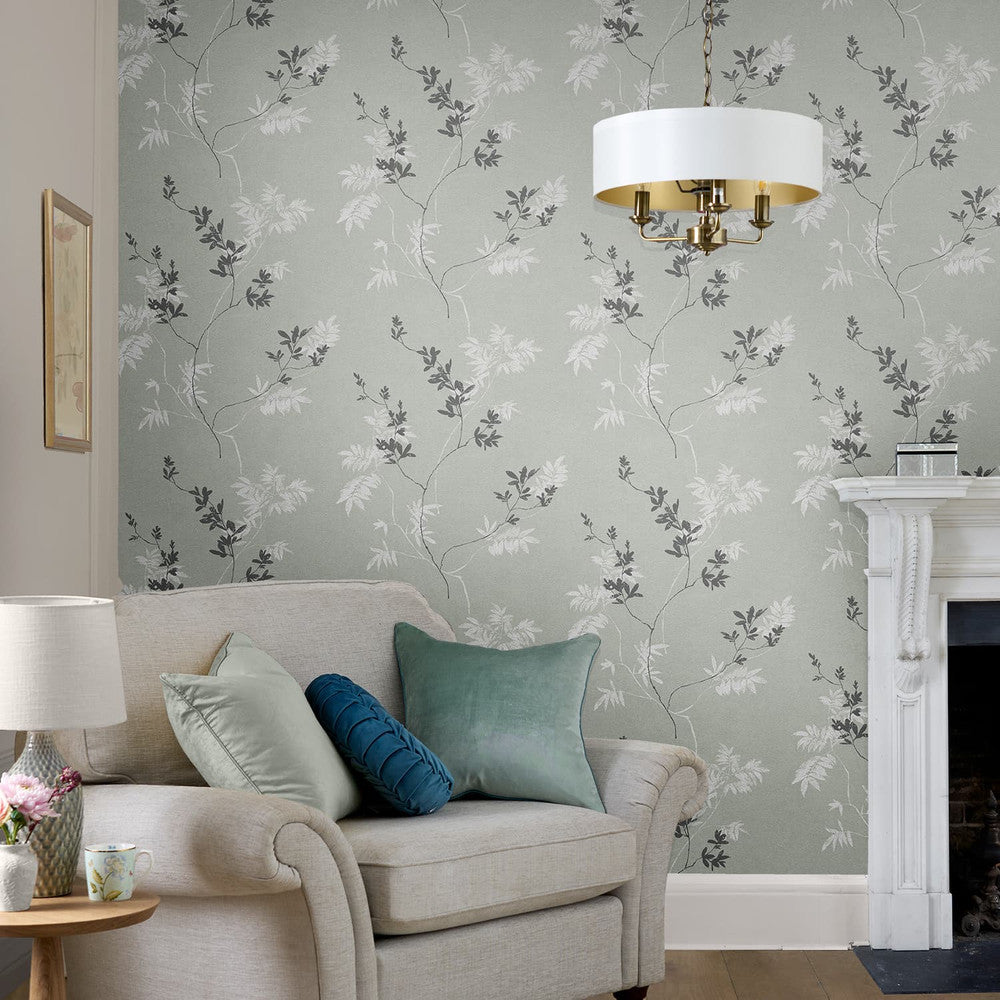 119840 - Mari Wallpaper - Mineral Green - Laura Ashley