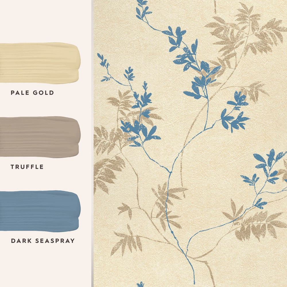 119841 - Mari Wallpaper - Gold - Laura Ashley