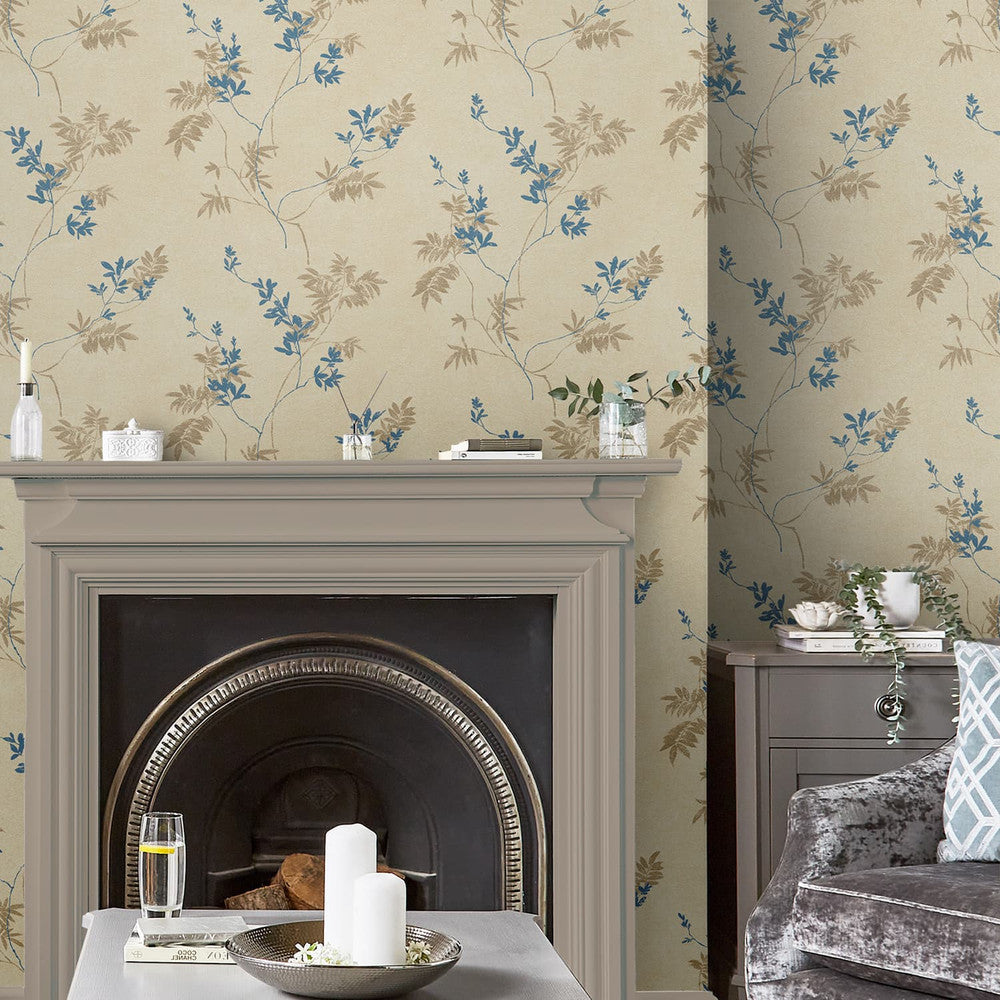119841 - Mari Wallpaper - Gold - Laura Ashley