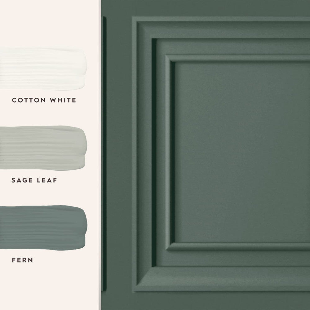 119844 - Redbrook Wood Panel Wallpaper - Fern Green - Laura Ashley