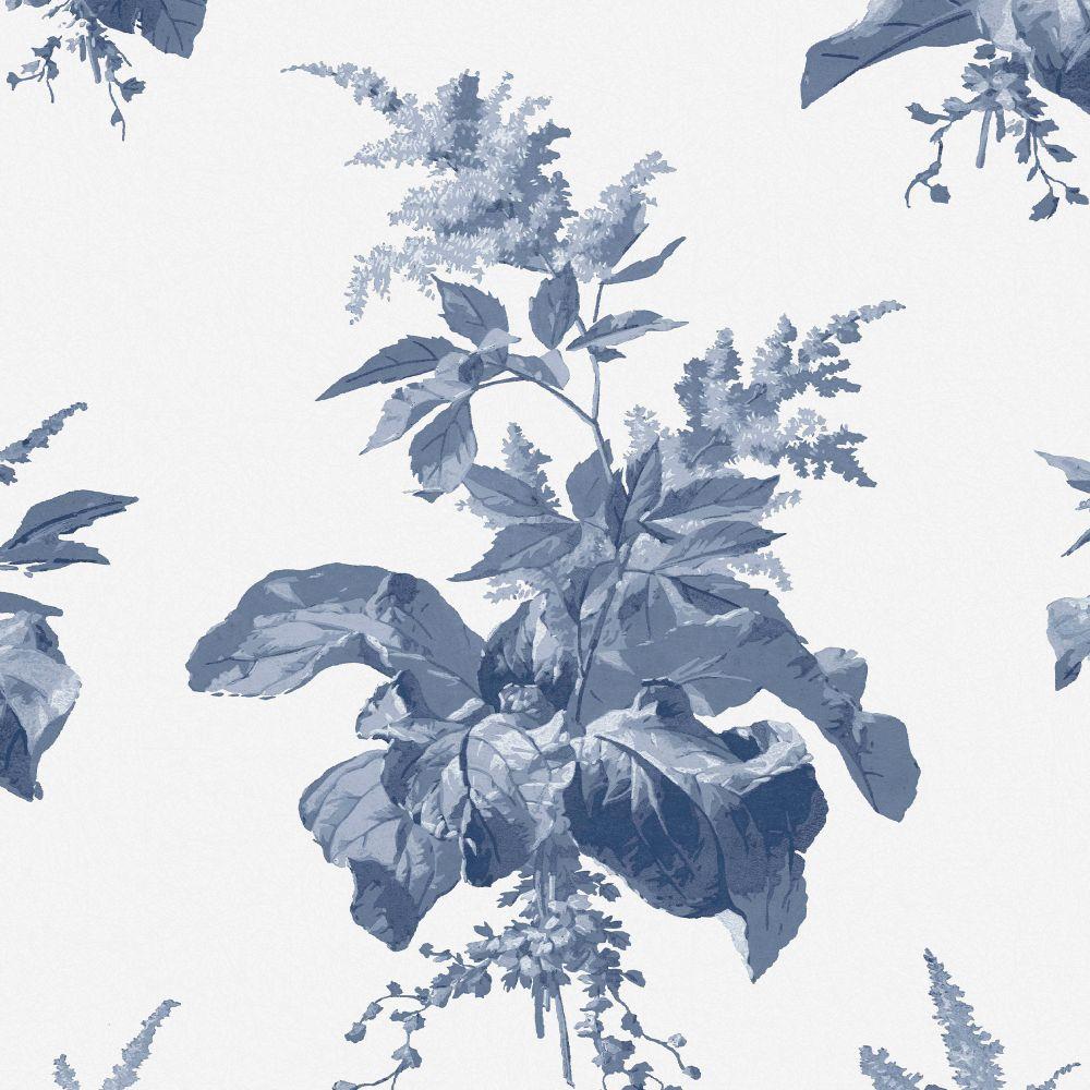 119851 - Narberth Wallpaper - Midnight Seaspray Blue - Laura Ashley