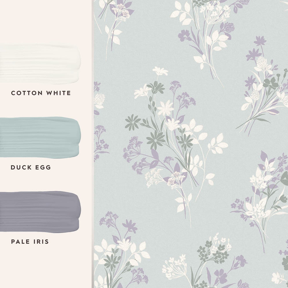 119857 - Igerna Wallpaper - Pale Duck Egg Blue - Laura Ashley