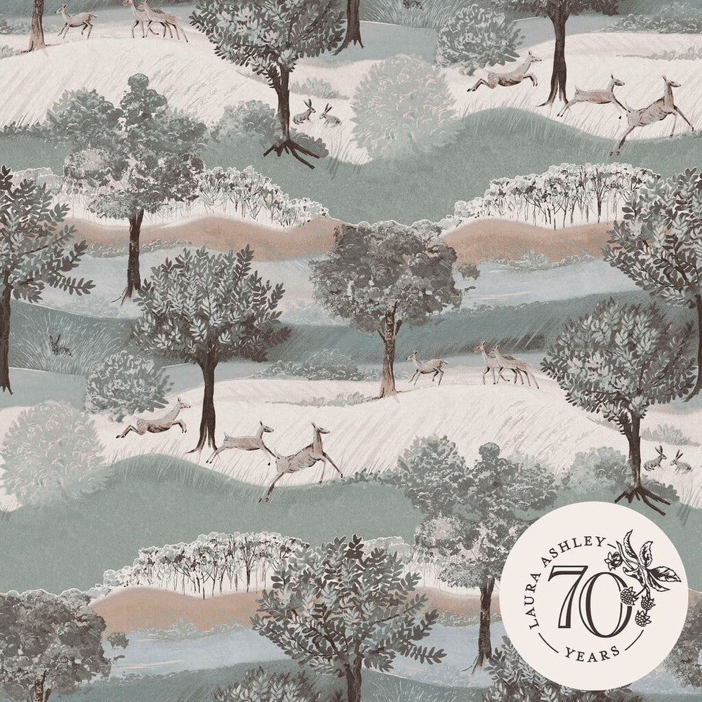 119858 - Hartingdon Wallpaper - Jade Green - Laura Ashley