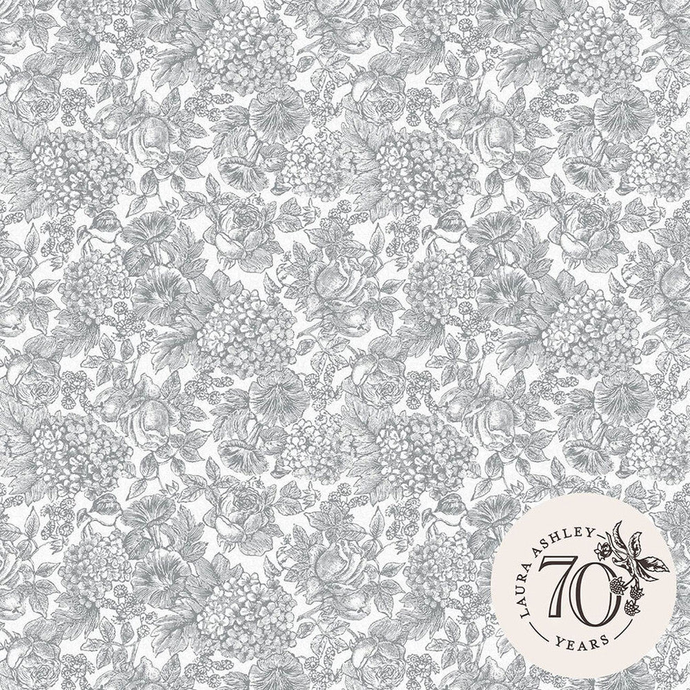 119859 - Louise Wallpaper - Slate Grey - Laura Ashley