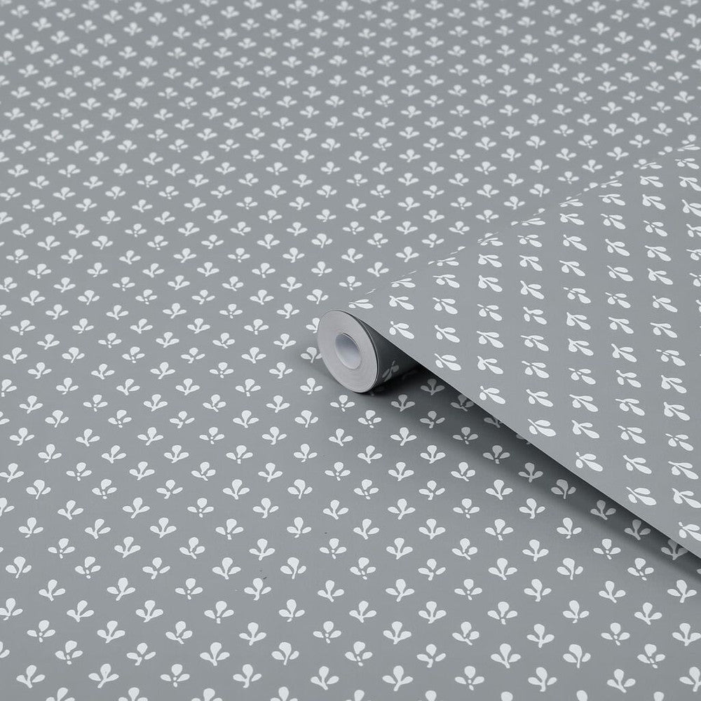 119861 - Trefoil Wallpaper - Slate Grey - Laura Ashley