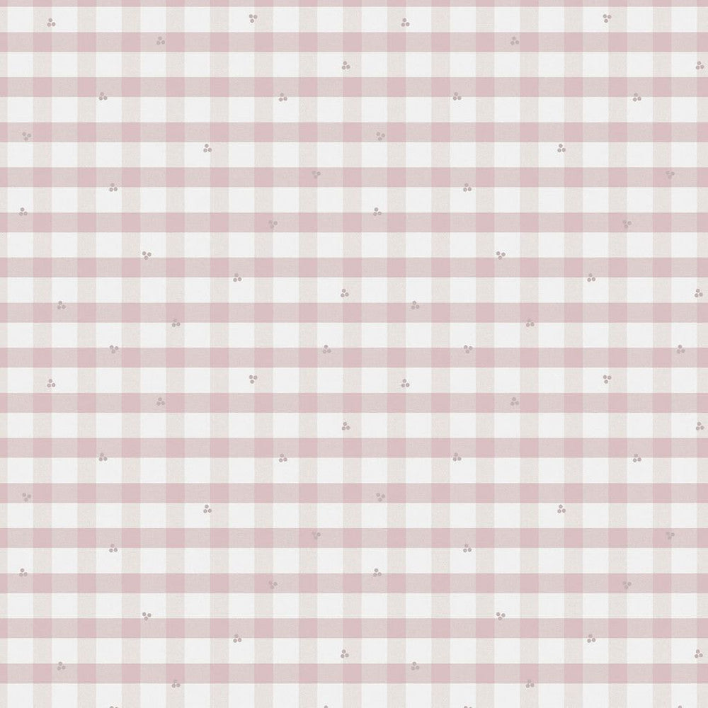 119865 - Gingham Pale Wallpaper - Amethyst Purple - Laura Ashley