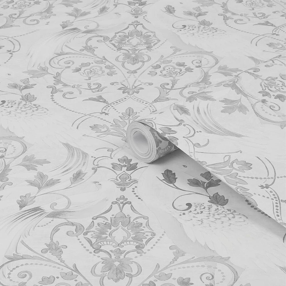 119868 - Tregaron Wallpaper - Silver - Laura Ashley