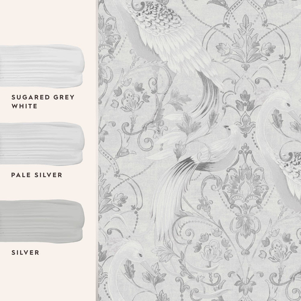 119868 - Tregaron Wallpaper - Silver - Laura Ashley
