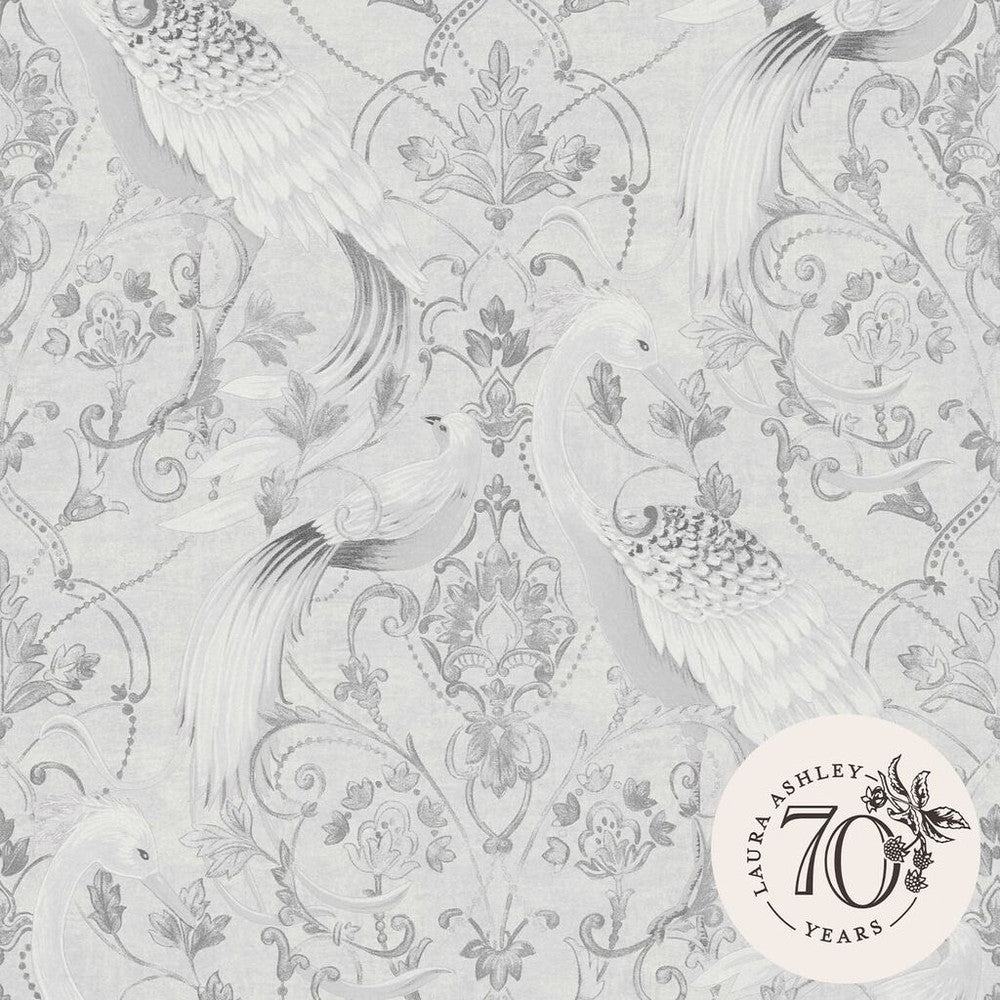 119868 - Tregaron Wallpaper - Silver - Laura Ashley