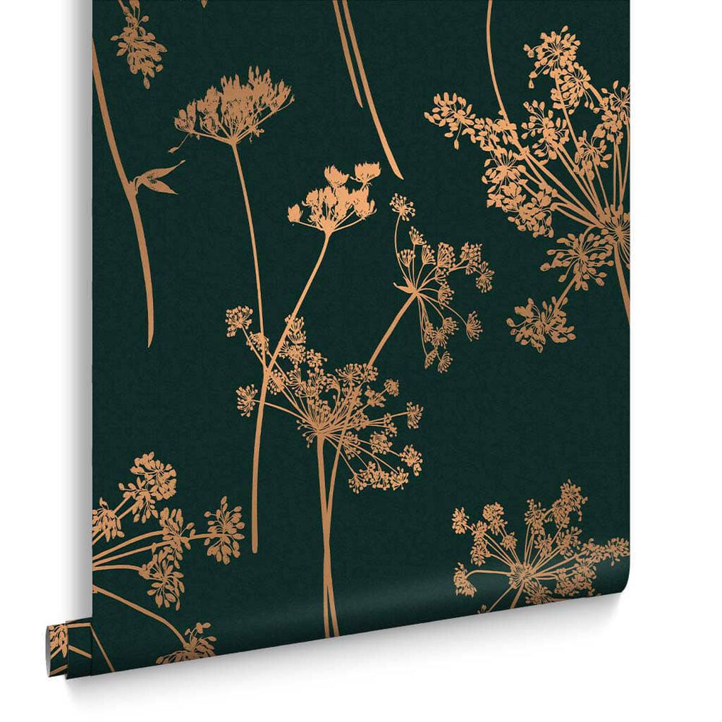 119881 - Anthriscus Wallpaper - Emerald - Graham & Brown