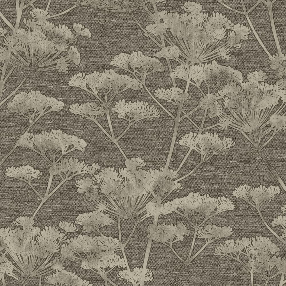 119966 - Serene Seedhead Wallpaper - Taupe & Gold - Boutique Luxury