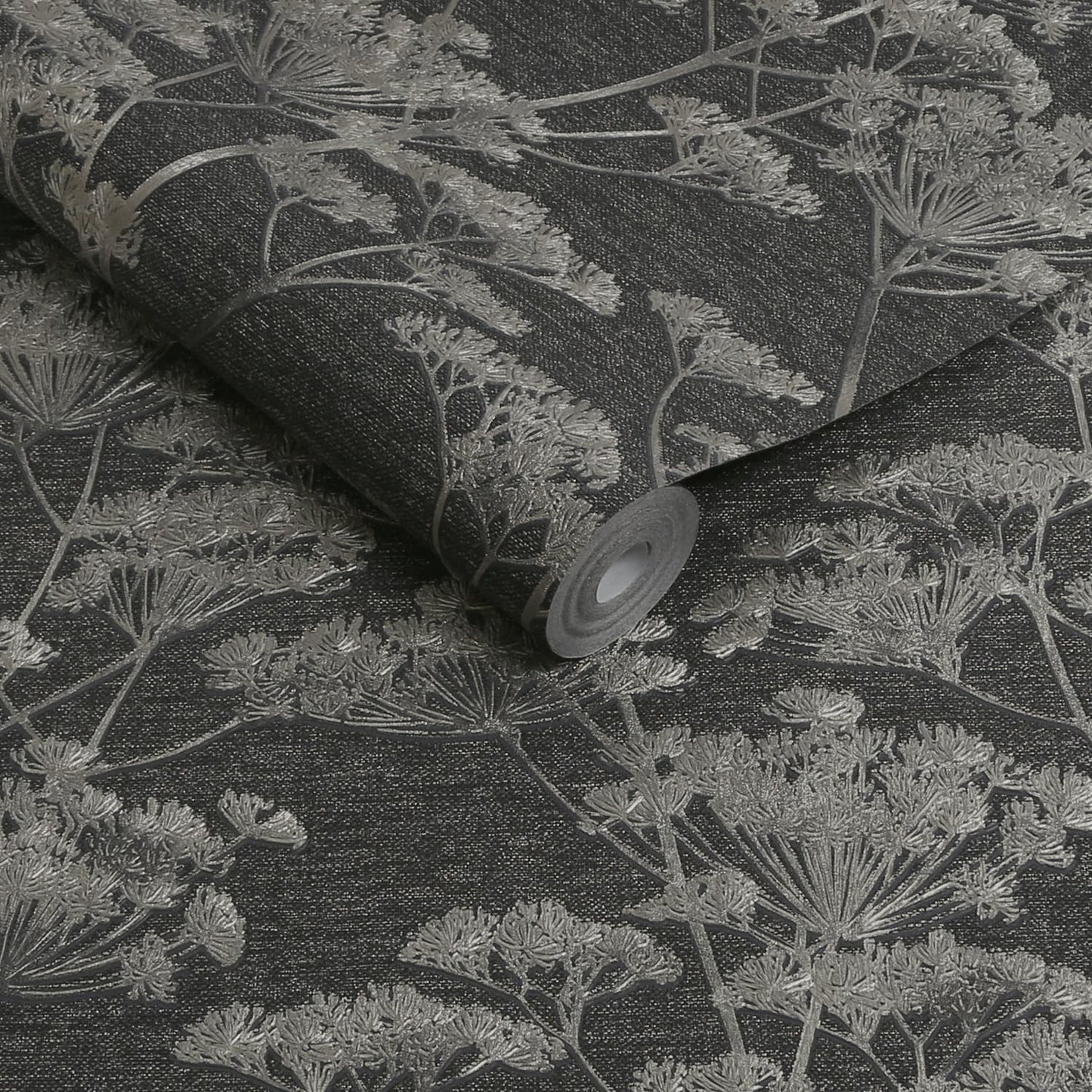 119967 - Serene Seedhead Wallpaper - Black & Gold - Boutique Luxury