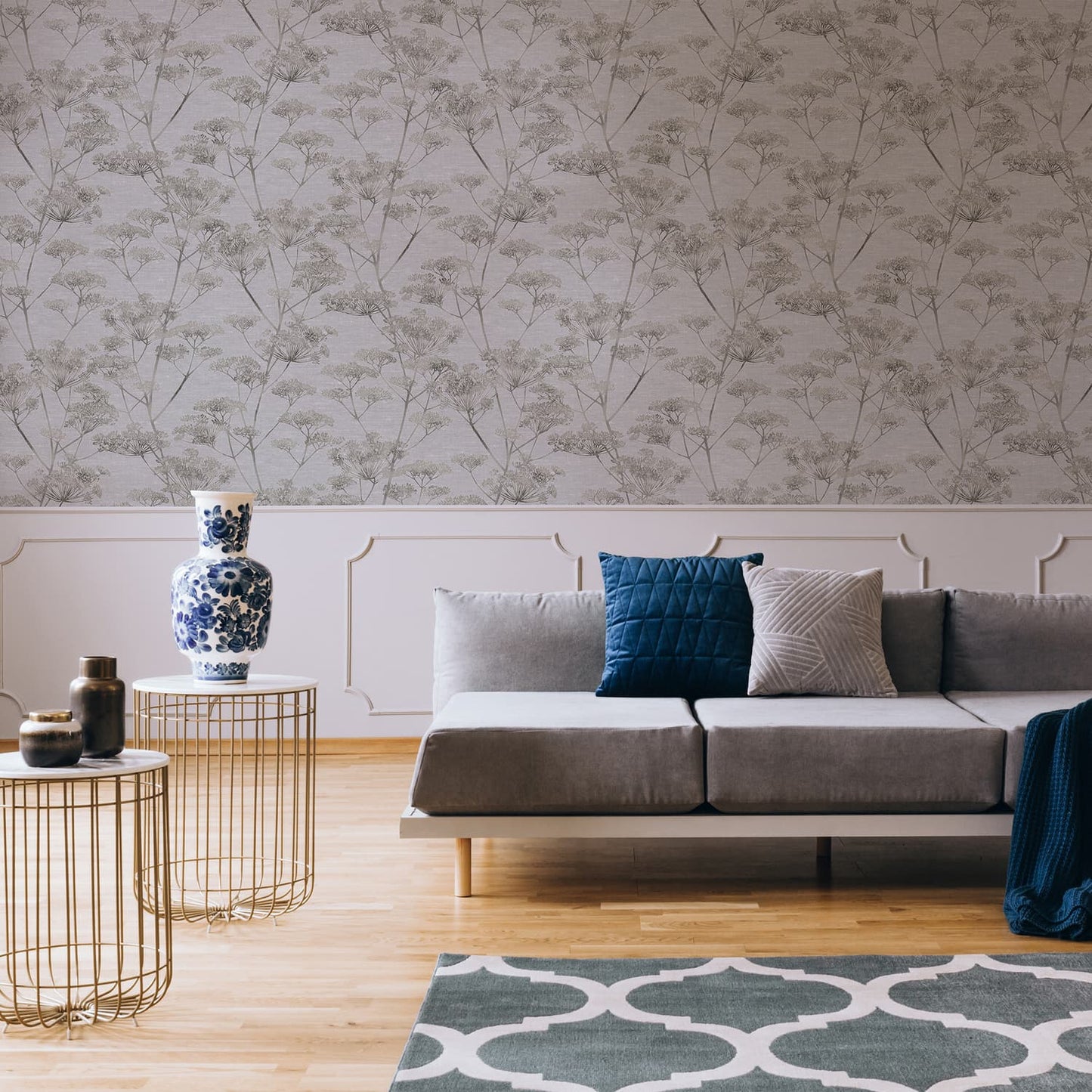 119968 - Serene Seedhead Wallpaper - Gray - Boutique Luxury