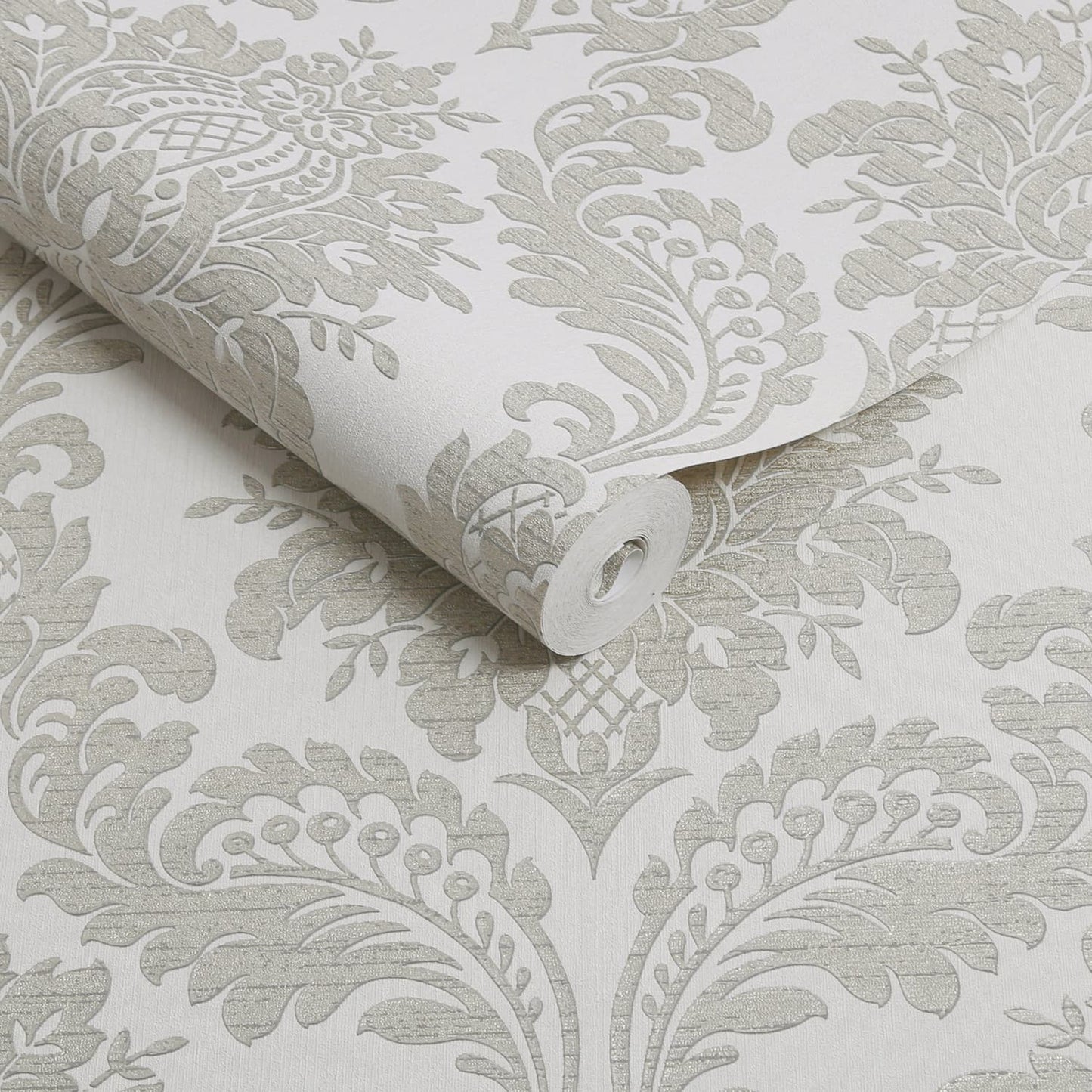 119972 - Archive Damask Wallpaper - Grey - Boutique Luxury