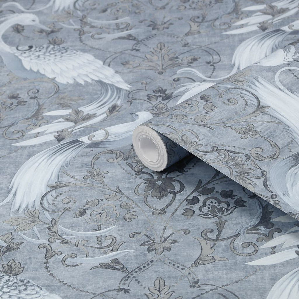 120132 - Tregaron Wallpaper - Midnight Blue - Laura Ashley