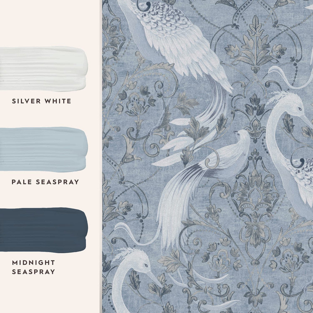 120132 - Tregaron Wallpaper - Midnight Blue - Laura Ashley